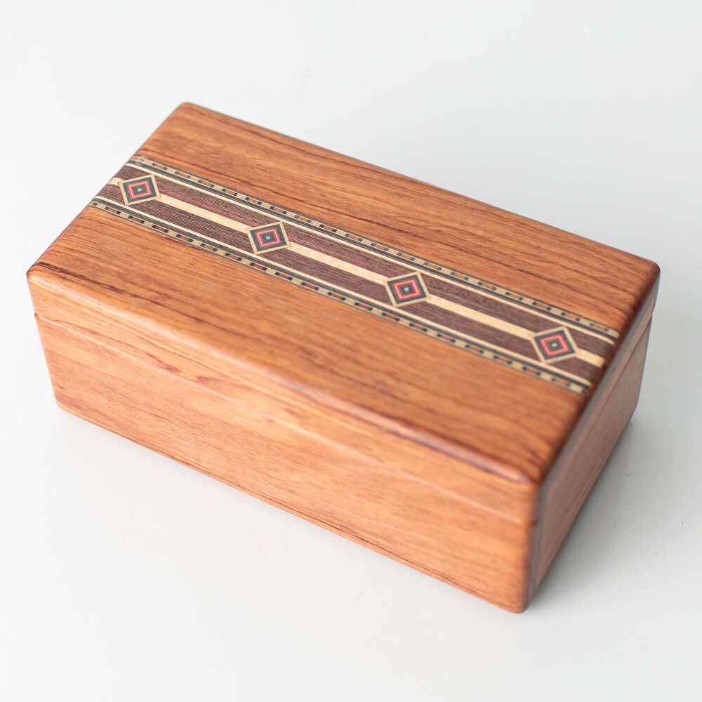 Handcrafted Wooden Jewelry Trinket Box Geometric Inlay We Made It Brunswick MD